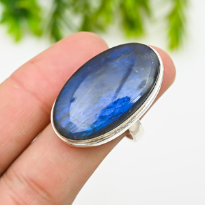 <b>LABRADORITE</b> 925 Silver Luxury Gemstone <b>Ring</b> for Party Occasions - Product Image 1