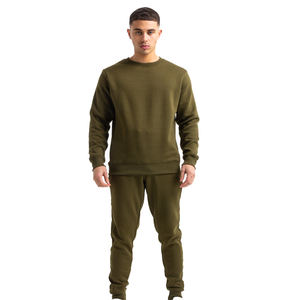 Ensemble de survêtement pour homme, coupe ample, à capuche, color block, matelassé, 100% coton, coupe-vent, léger, réversible, décontracté, tendance, hiver - Product Image 1