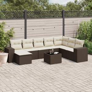 Conjunto de Sofás Modulares Grandes de Ratán PE Marrón para Jardín, Muebles de Patio con Diseño Elegante - Product Image 1
