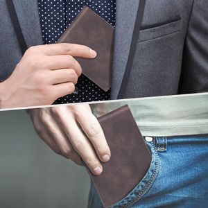 Porte-cartes de visite homme fin avec blocage RFID, portefeuille de poche avant pour clés et fenêtre d'identification – Cadeau idéal pour hommes d'affaires - Product Image 2