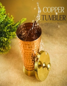<b>Large</b> Size Copper Glass Tumbler Supplier Ayurvedic Drinking Water <b>Cup</b> Bulk Export Metal Drinkware India - Product Image 1