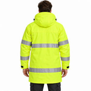 Chaqueta de seguridad de alta visibilidad, chaleco de trabajo reflectante, impermeable, transpirable, chaqueta de seguridad para la construcción y el tráfico para hombres y mujeres - Product Image 2