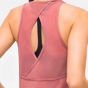 <b>Women's</b> Pink Crew Neck Sleeveless Tank <b>Top</b> Solid Color Knitted Breathable Casual Wear - Product Image 5