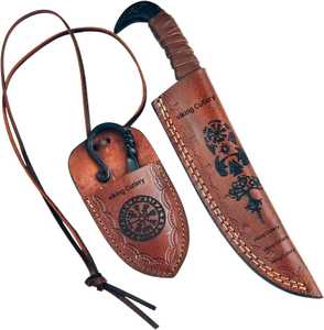 Cuchillo de Caza Moderno Odin's Raven, Hoja de Acero de Damasco, Funda de Acero - Dureza HRC60-65 - 0.2-0.5kg - Mango Personalizado Ecológico - Product Image 4