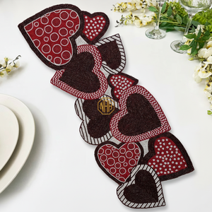 Handmade 36 Inch Floral Modern Embroidered Glass Beaded Table Runner for Wedding and Party Decor - Product Image 3