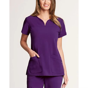 Unisex Green <b>Scrub</b> <b>Top</b> with Side Pockets and Ribbed Panels Hospital Uniforms for Medical Use Needle Detection Wembly Sports - Product Image 2