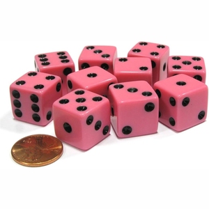 Dés en résine rose personnalisés en gros pour usine, dés à six faces à coins carrés, accessoires de jeu de société, dés à points en acrylique, dés en résine - Product Image 1