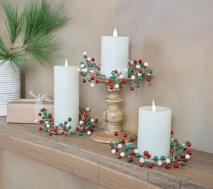 Round <b>Red</b> Berry <b>Candle</b> Holder for Christmas Home Decoration Durable Design - Product Image 4