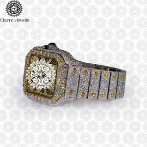 Charm Jewells Luxury Women's Square Stainless Steel <b>Watch</b> <b>Diamond</b> Encrusted Sapphire Crystal Analog Quartz Movement - Product Image 4