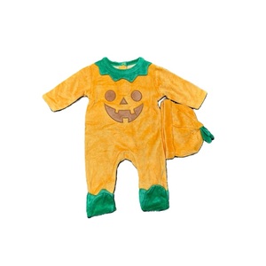 Mono largo informal para niños, color verde y amarillo, traje de Halloween para bebés con logo frontal y botones a presión, proveedor de Bangladesh. - Product Image 5