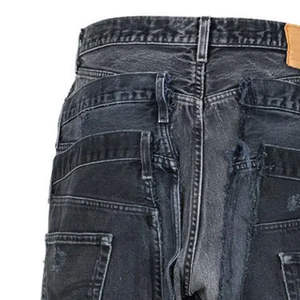 Pantalones de mezclilla vintage de verano para hombre, 100% algodón, transpirables, de ajuste holgado y ligero, con cremallera, parche bordado personalizado, venta al por mayor OEM 2026 - Product Image 2