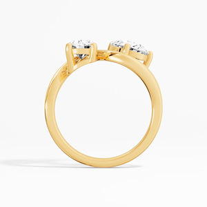 Bague élégante pour femme en moissanite classique de 1,53 carats, forme poire, style Toi et Moi, plaquée rhodium, argent sterling 925, certifiée par un tiers - Product Image 5