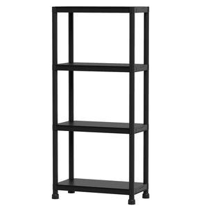 Scaffale di Stoccaggio per Garage a 4 Ripiani in Materiale PP Nero, Capacità 100 Libbre per Ripiano, Montaggio Senza Attrezzi - Product Image 2