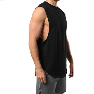 Débardeur de sport pour homme, sans manches, en coton personnalisé, séchage rapide, mélange Spandex/Coton, OEM ODM, vêtements d'entraînement fitness, toutes tailles - Product Image 3