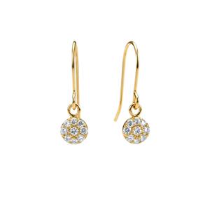 14K Solid Gold Lab Grown Diamond Cluster Dangle Earrings Prong Set Dainty Women's Elegant Party <b>Gift</b> Jewelry - Product Image 5
