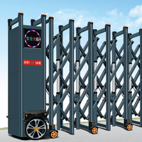 Barrière de circulation moderne rétractable antivol, roues portables, garde-corps pliable en alliage d'aluminium, contrôle de foule scolaire, fini