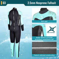 Combinaison de plongée en néoprène Aropec Premium 2,5 mm pour femmes - Combinaison intégrale de plongée durable avec genouillères renforcées, OEM/ODM disponible
