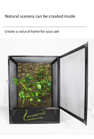 Cage pour animaux de compagnie en aluminium noir argenté pour Reptiles Dragons barbus Écran en plastique Air