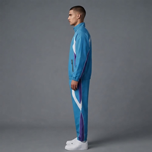 Survêtement pour homme de haute qualité, 100% nylon, couleur unie, style streetwear, logo imprimé sur mesure, coupe-vent, confortable - Product Image 3