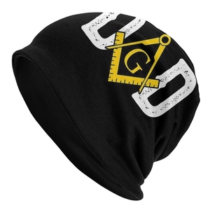 Bonnet tricoté chaud en acrylique pour homme, motif Maître Maçon Loge Bleue, avec logo personnalisé - Product Image 2