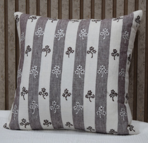 Hand Embroidered Tree Motif Striped 100% Linen Cushion Cover Decorative <b>Pillow</b> Case Modern Home Sofa <b>Decor</b> Wholesale Supplier - Product Image 2