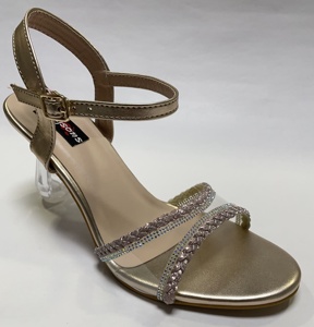 รองเท้าส้นสูงสไตล์ฝรั่งเศสย้อนยุคประดับทอง  สำหรับผู้หญิง  ระบายอากาศได้ดี น้ำหนักเบา  งานแฮนด์เมด  เหมาะสำหรับงานกลางคืน  รองเท้าเต้นรำสุดหรู  ตกแต่งด้วยคริสตัล - Product Image 1