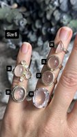 Bague en argent 925 avec quartz rose et larimar, cadeau pour elle, bijoux en cristal, meilleure collection