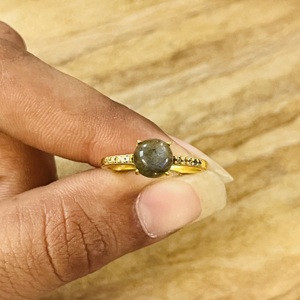 Anillo de Labradorita Recién Llegado, Estilo Boho, Joyería de Latón para Mujer, Chapado en Oro de 18K, Anillo Solitario Vintage para Venta al Por Mayor/OEM/ODM - Product Image 5