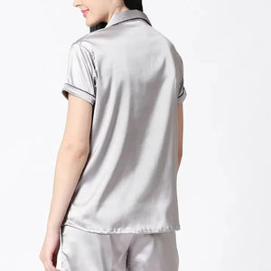 Ropa de dormir para mujer, conjunto de 2 piezas, ropa de noche de seda, color y talla personalizados, pijama de satén, traje de noche para mujer, precio al por mayor. - Product Image 2