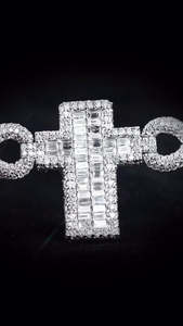 Pulsera Infinito Cruzado al por Mayor, Plata de Ley 925 con Oro 10K, VVS1 Cultivado en Laboratorio, Estilo Iced Out, Pulsera de Fe Infinita, Proveedor Hip Hop - Product Image 2