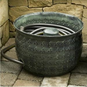 Contenedor Moderno de Metal Cepillado para Manguera de Jardín con Tapa, Organizador de Tuberías de Agua para Exteriores - Product Image 6