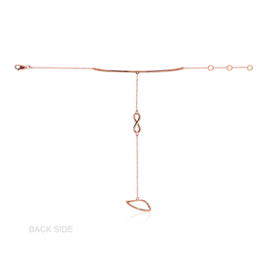 Minimalist Rose Gold <b>Infinity</b> Hand Harness <b>Bracelet</b> Ring for Women | Elegant Finger Chain Jewelry - Product Image 2