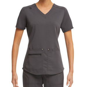 Nuevos Conjuntos de Uniformes Médicos de Alta Calidad para Mujer con Cuello en V Cruzado, Material de Punto Ultraelástico, Personalizados OEM, para Enfermeras y Personal Hospitalario - Product Image 3