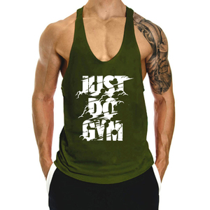 OEM Gym <b>Singlets</b> <b>Mens</b> Tank Top Sports Knitted Breathable Quick Dry Custom Cotton Vest - Product Image 1