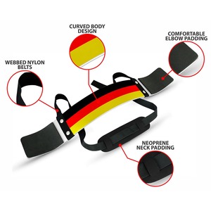 Ceinture de soutien du coude réglable avec drapeau allemand, en néoprène robuste pour la correction de la posture, la musculation, fermeture à boucle unisexe - Product Image 6