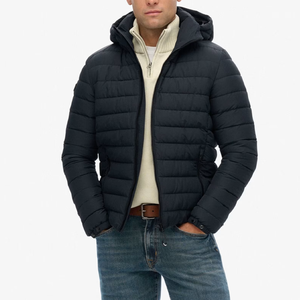 Custom Nylon Shell <b>Waterproof</b> Windproof Thick Cotton <b>Padded</b> Reversible Streetwear Puffer Jacket with Hood for Unisex Winter - Product Image 3