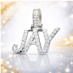 Collier tendance en or massif 10K avec plaque nominative personnalisée en écriture bloquée, sertie de moissanite et de diamants, pendentif fin sur mesure, cadeau - Product Image 1
