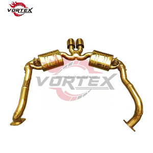 Système d'échappement Catback en acier inoxydable de qualité supérieure Vortex Grade 5 couleur or pour Porsche Boxster & Cayman 981 2.7 3.4 à soupapes, installation facile - Product Image 4