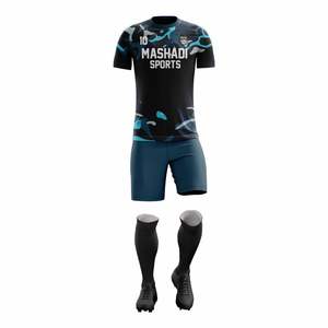 Nouvelle conception, uniforme de football unisexe personnalisé, maillots de football personnalisés, tenue de football, vêtements de sport respirants, imprimés, manches courtes - Product Image 2