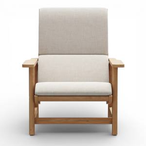 Sillón de Jardín de Madera de Teca Indonesia con Cojines de Tela Impermeable para Conjuntos de Muebles de Jardín y Patio de Lujo - Product Image 2