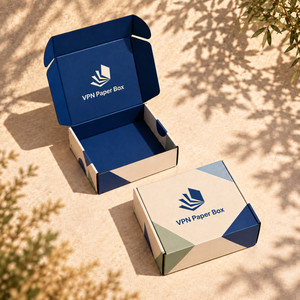 Boîtes d'expédition en carton ondulé avec logo personnalisé imprimé et intérieur bleu pour l'emballage de cadeaux de détail - Product Image 5