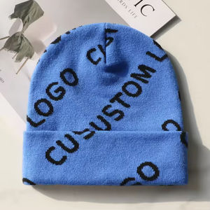 Gorros de Punto Cortos de Algodón en Varios Colores, Estilo Slouchy, para Invierno, con Borde, Estampado Digital, Unisex para Adultos - Product Image 4