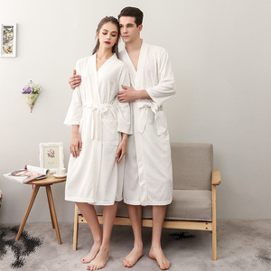 Peignoir long unisexe pour couple, doux et léger, style kimono, pour homme et femme, idéal pour l'été et l'automne, vêtement d'intérieur, robe de spa, tenue décontractée quotidienne, vêtement de nuit - Product Image 6