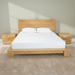 Cama Doble de Madera Moderna, Duradera y Personalizada con Elegante Mesa de Noche y Juego de Dormitorio de 3 Piezas - Product Image 2