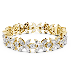 Conjunto de Pulseras de Tenis Marquise de Oro Amarillo Sólido de 18K con Baño de Rodio, Certificado, de Moda, Cultivado en Laboratorio, para Regalos de Lujo, Fiestas y Uso Diario - Product Image 1