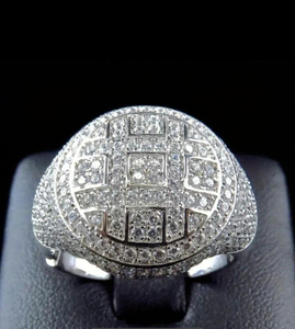 Anillo de Plata de Ley 925 con Baño de Rodio y Moissanita Creada en Laboratorio, Estilo Hip Hop, para Hombre - Product Image 3