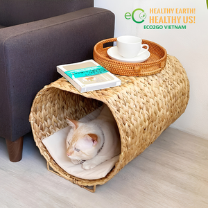 ที่นอนแมว ECO2GO เวียดนาม ทำจากผักตบชวา รูปทรงต่างๆ เป็นมิตรกับสิ่งแวดล้อม บ้านสัตว์เลี้ยงทอมือ พร้อมเบาะรองนุ่มถอดออกได้ - Product Image 4
