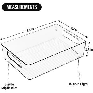 Set di 4 Grandi Contenitori in Plastica Trasparente per Organizzare Frigorifero, Dispensa e Spazi di Stoccaggio - Product Image 3