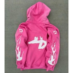 เสื้อฮู้ดซิปขนแกะโอเวอร์ไซส์สำหรับผู้ชายผ้าฟลีซซักด้วยกรดมีการออกแบบกันลมและงานปักตามสั่ง - Product Image 6