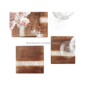 Sous-verre en bois de conception classique marron, qualité supérieure, sous-verre décoratif pour table de mariage, pour boissons, à prix abordable - Product Image 1